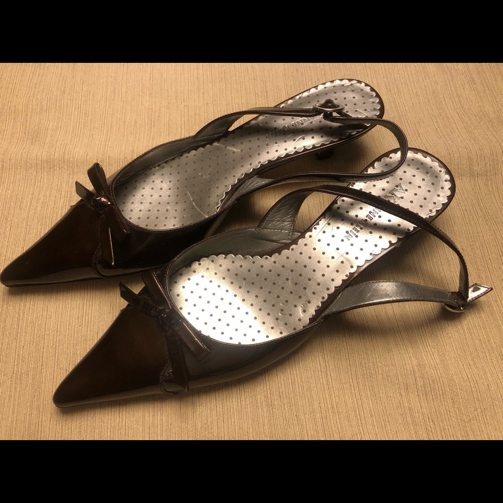 Anne Klein kitten heel sling backs